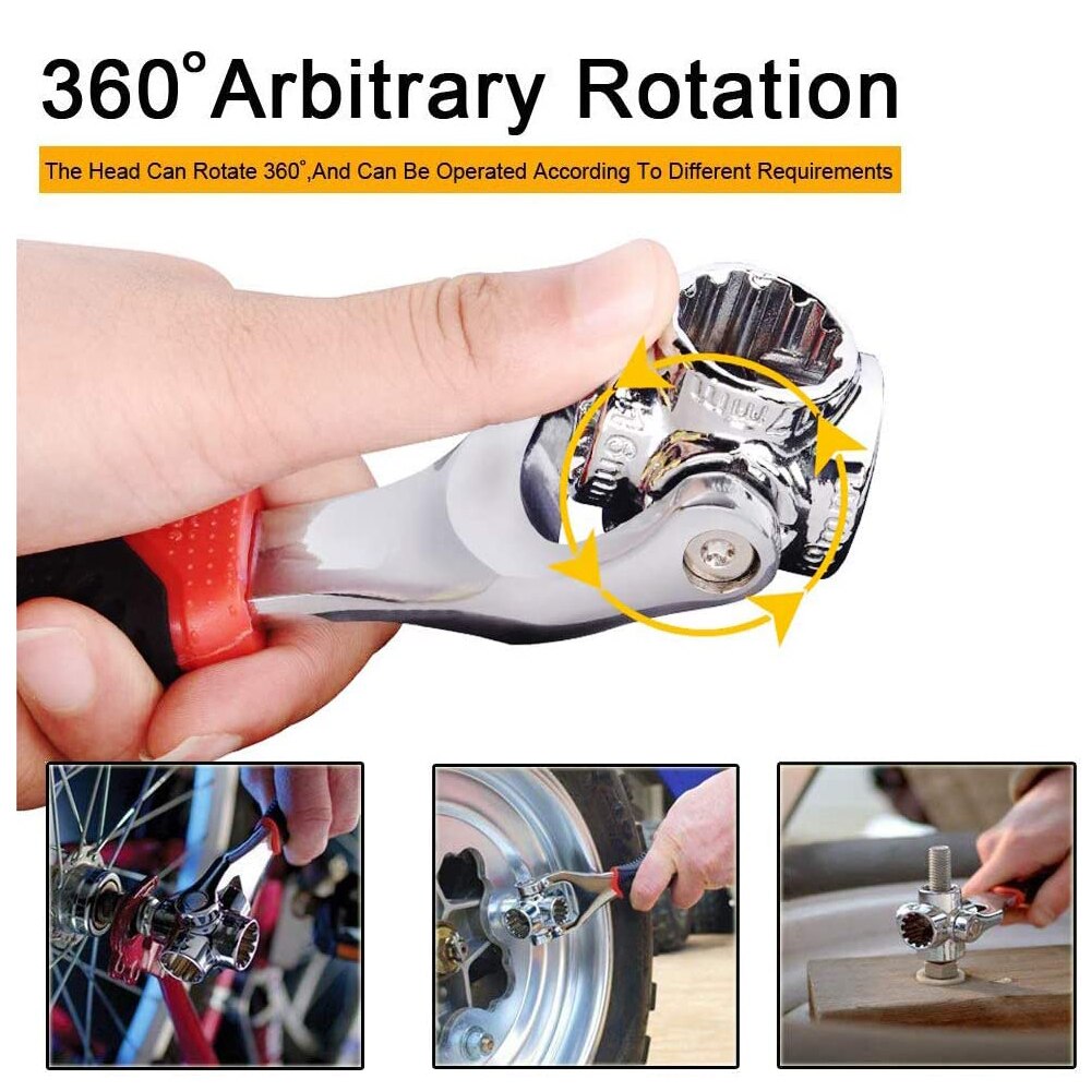 Llave Universal 48 en 1 para reparación de automóviles, herramientas de enchufe con pernos estriados Torx de 6 a 12 puntos, llave inglesa de 360 grados para el hogar