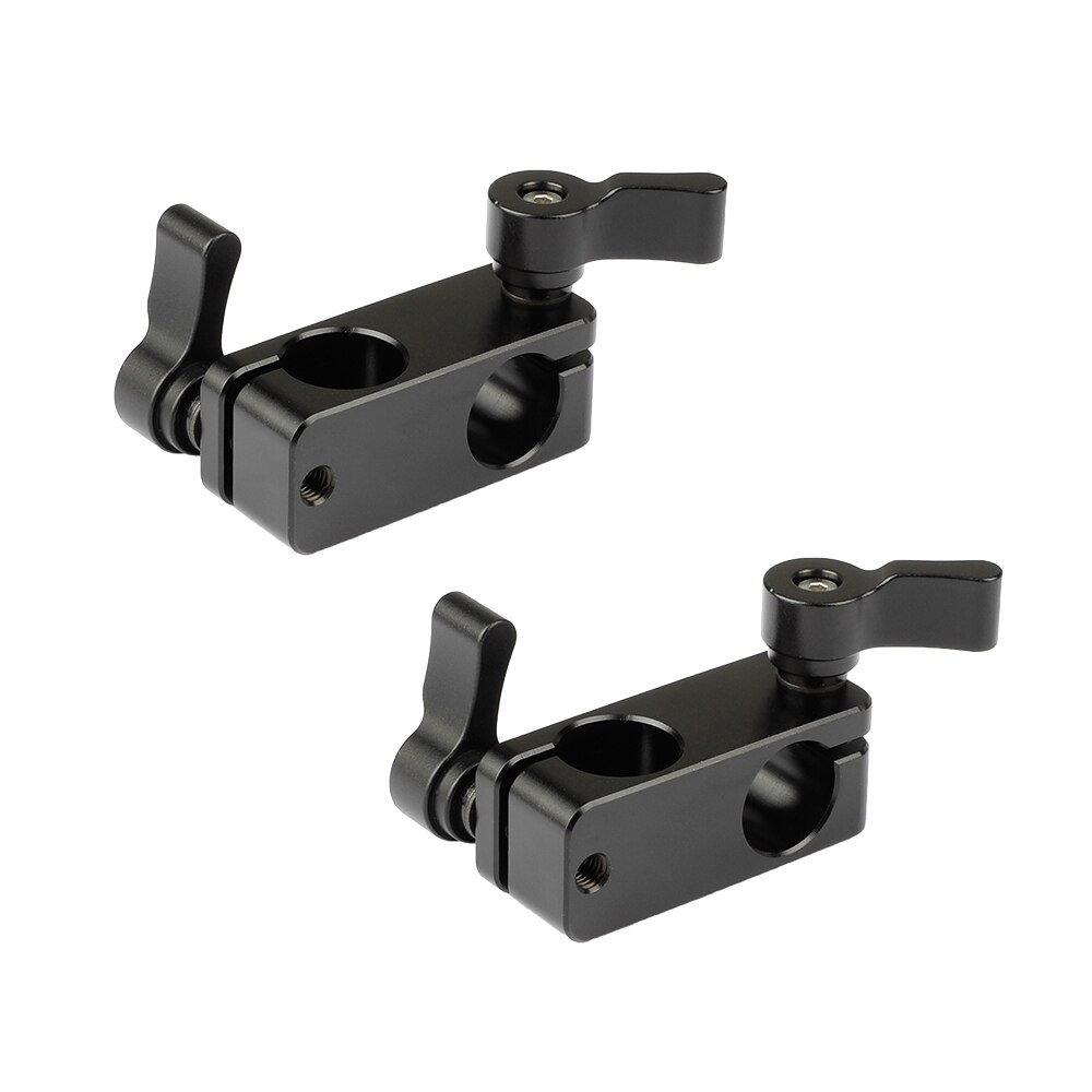 HDRIG 90-Degree Rod Rig Adapter Clamp (Black, 2-Piece) with Two Holes for DSLR Photo Studio Accessories