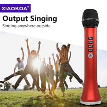 XIAOKOA L-698 Wireless Karaoke Microphone Bluetooth Speaker 2-in-1 Handheld Sing &amp; Recording Portable KTV Player for iOS/Android
