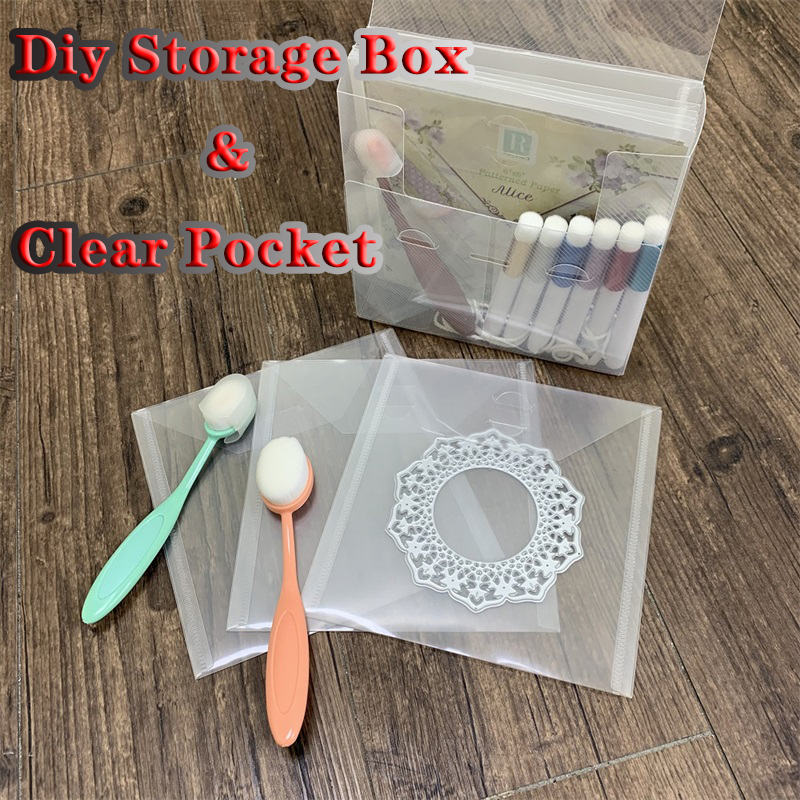 Diy Storage Boxes and Clear Pockets Foldable Tools Used To Store and Collect Dies Stamps Small Objects Facilitate Preservation
