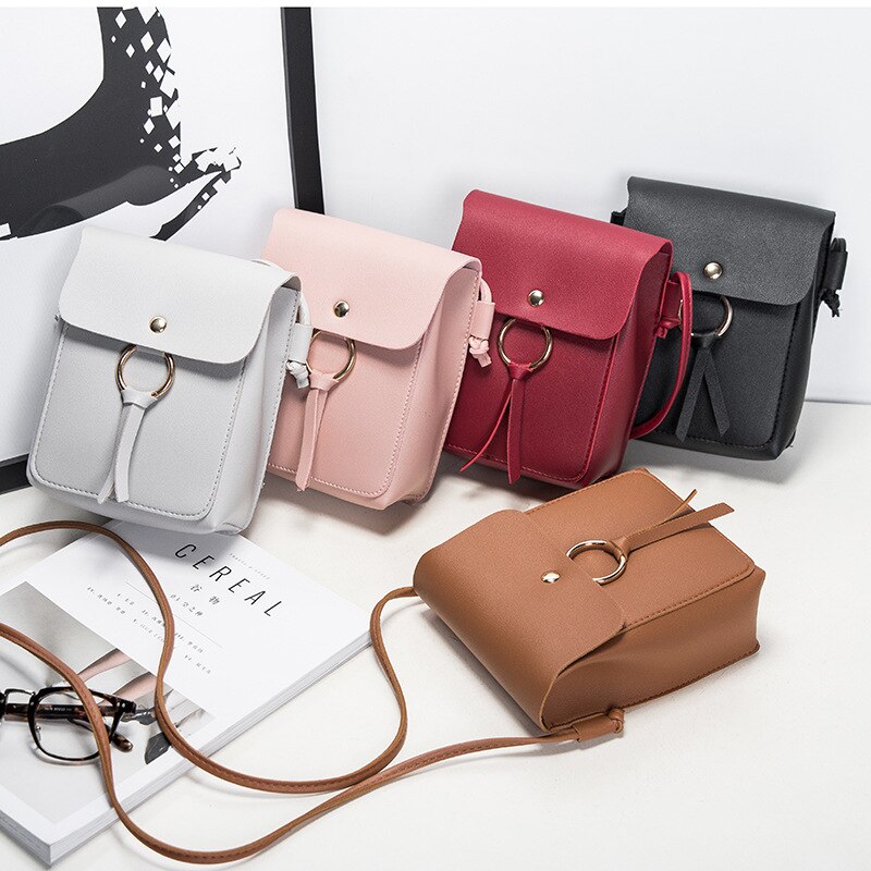 neue Frauen Messager Tasche Runde Schulter Crossbody-tasche Schnalle Dekorative lässig Platz Schlinge Tasche Telefon Tasche Koreanischen Stil