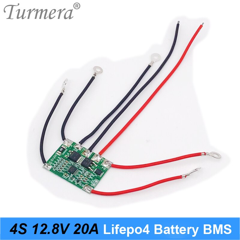 Turmera 32650 32700 Lifepo4 Battery Storage Box with 1x4 Bracket for 12V 7Ah Uninterrupted Power Supply and E-bike Battery Use A: 4S 20A BMS