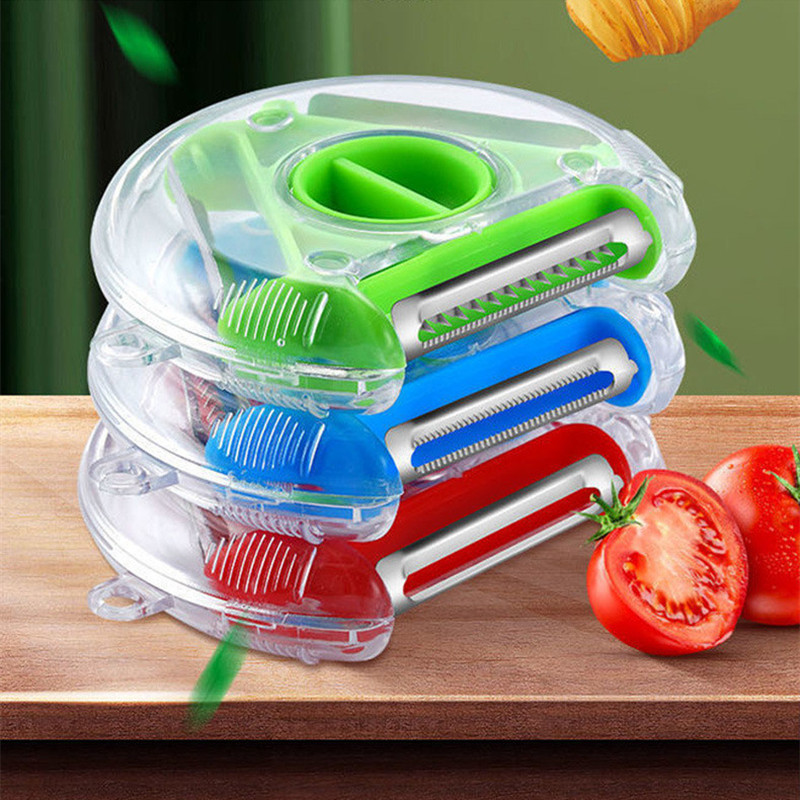 Outils de cuisine multifonctions 3 en 1, éplucheur de fruits et légumes, outil de déchiquetage de légumes, lame en acier inoxydable, facile à nettoyer, remplacement