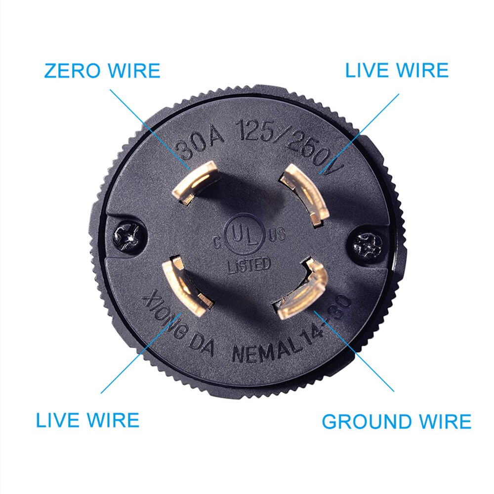 MICTUNING 30A Industrial Grade Generator Plug with Twist Lock 125/250V NEMA L14-30P 4 Pin Male Plug Replaced Plug of RV Trailers