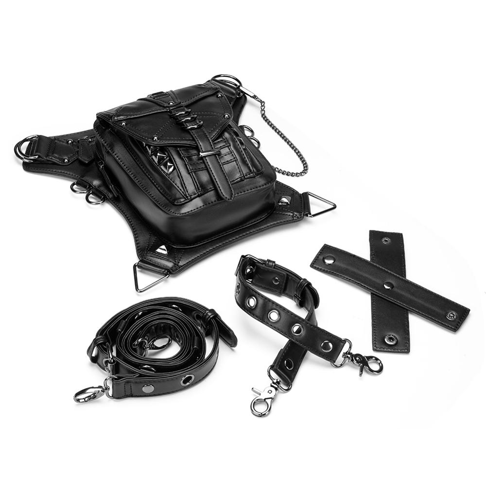 GearDuke Women Waist Bag Gothic Fanny Packs Motorcycle Hip Leg Bag Steampunk Holster Shoulder Bag Men PU Leather Crossbody Bags