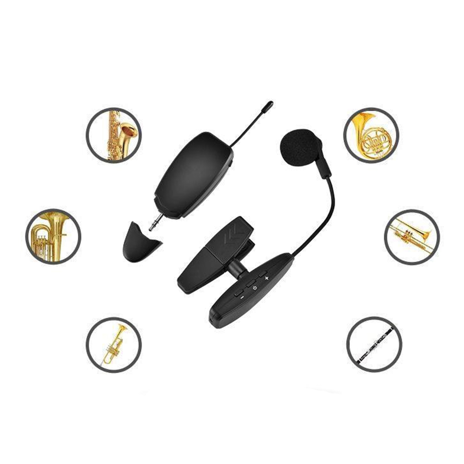 Professionele Uhf Draadloze Microfoon Voor Saxofoon Trompet Orkest Hoorn