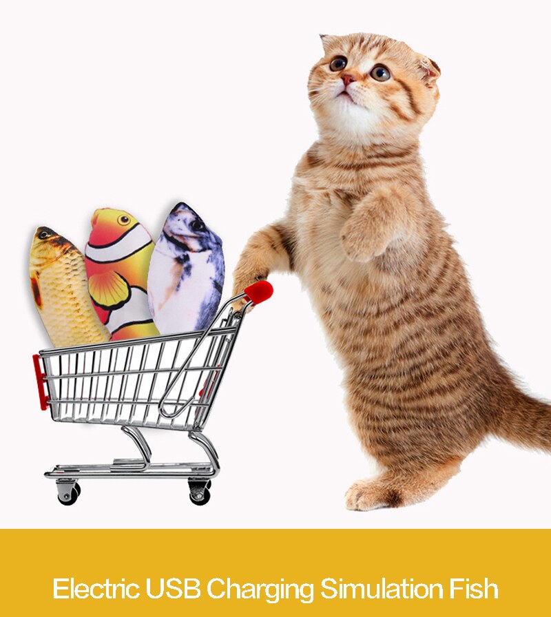 Simulación eléctrica peces bailando saltando moviéndose disquete suministra productos para mascotas gato accesorios juguete 3D de pescado