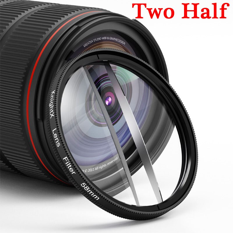 Knightx Twee Half Prisma Filter 49Mm 52Mm 58Mm 67Mm 77Mm Nd Cpl Fotografie Variabele Glas draaibare Speciale Effecten Speciale Onscherpte: Add 67mm Adapter