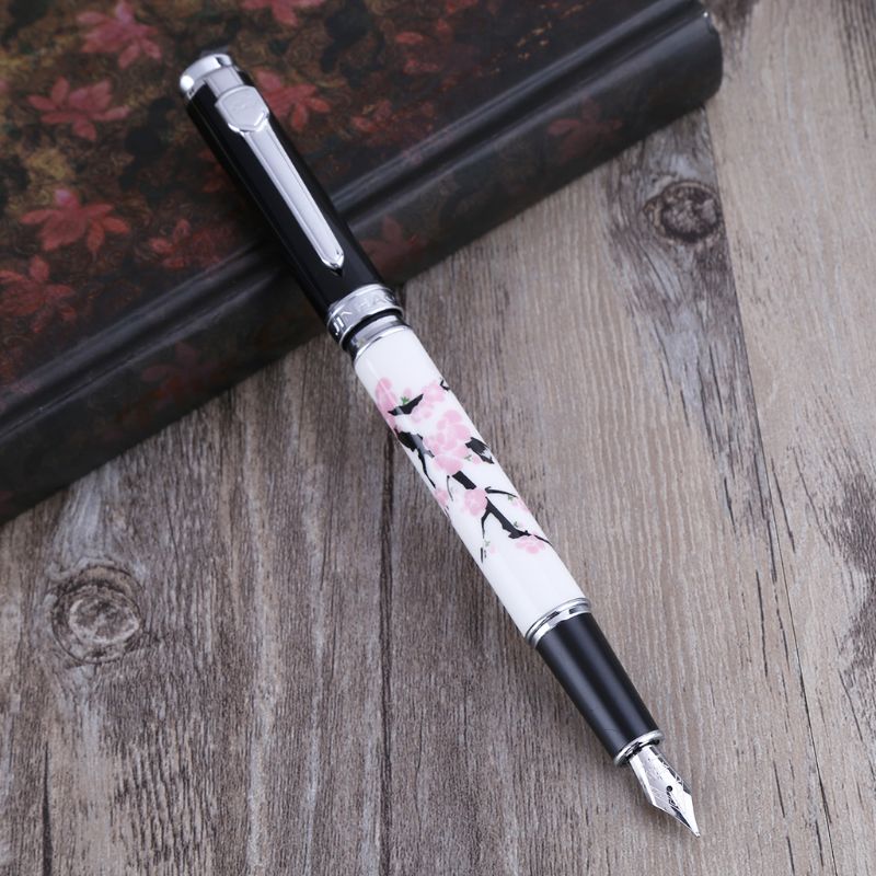 Plum Blossom Pattern Fountain Pen Medium Nib 0.5mm Business Supplies For School Student Fountain Pen