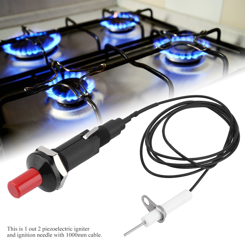 1 Out 2 Piezo Spark Ignition Kit BBQ Grill Push Button Igniter For Fireplace Stove Accessor Igniter For Oven Kitchen Universal
