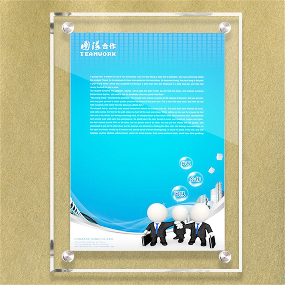 Cadre de Photo mural en acrylique, 297x210mm, sans cadre, support flottant transparent pour les documents, les certificats et les œuvres d&#39;art