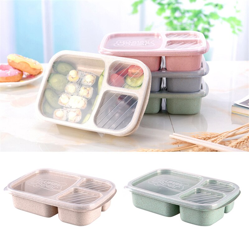 Vogvigo 1Pc Herbruikbare Tarwe Magnetron Picknick Sushi Fruit Opbergdozen Case Container Organizer Lunch Bento Box Voedsel Container