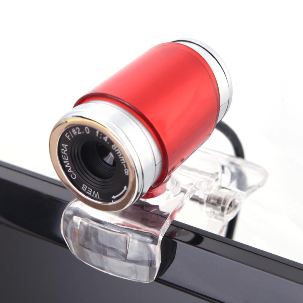 Webcam HD rotative de 12.0M Pixels, avec Microphone absorbant, pour ordinateur portable et de bureau, Support MSN: Rouge