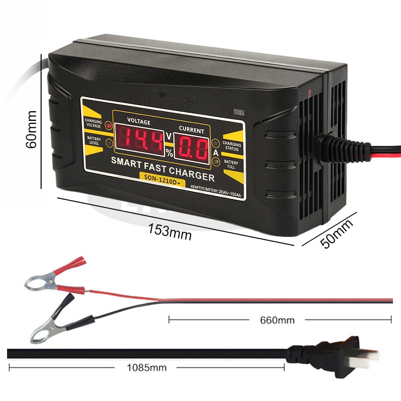 Volledige Automatische Auto Batterij Lader LCD Display EU/ONS Snel Opladen 12V 6A Smart lood-zuur Batterij Auto motorfiets Acculader