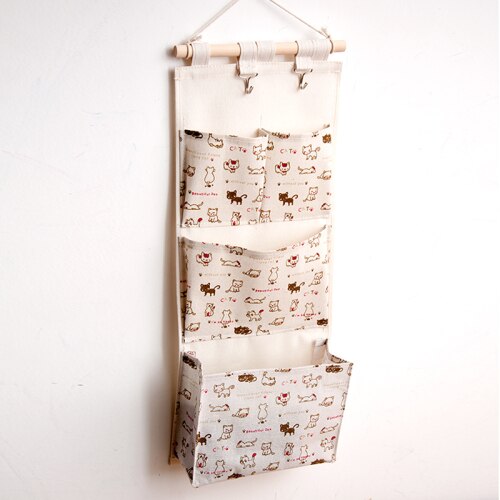 Bolsa de almacenamiento montada en la pared, organizador colgante de 6 bolsillos para guardar artículos diversos, juguetes y cosméticos: 4 Pocket Cat