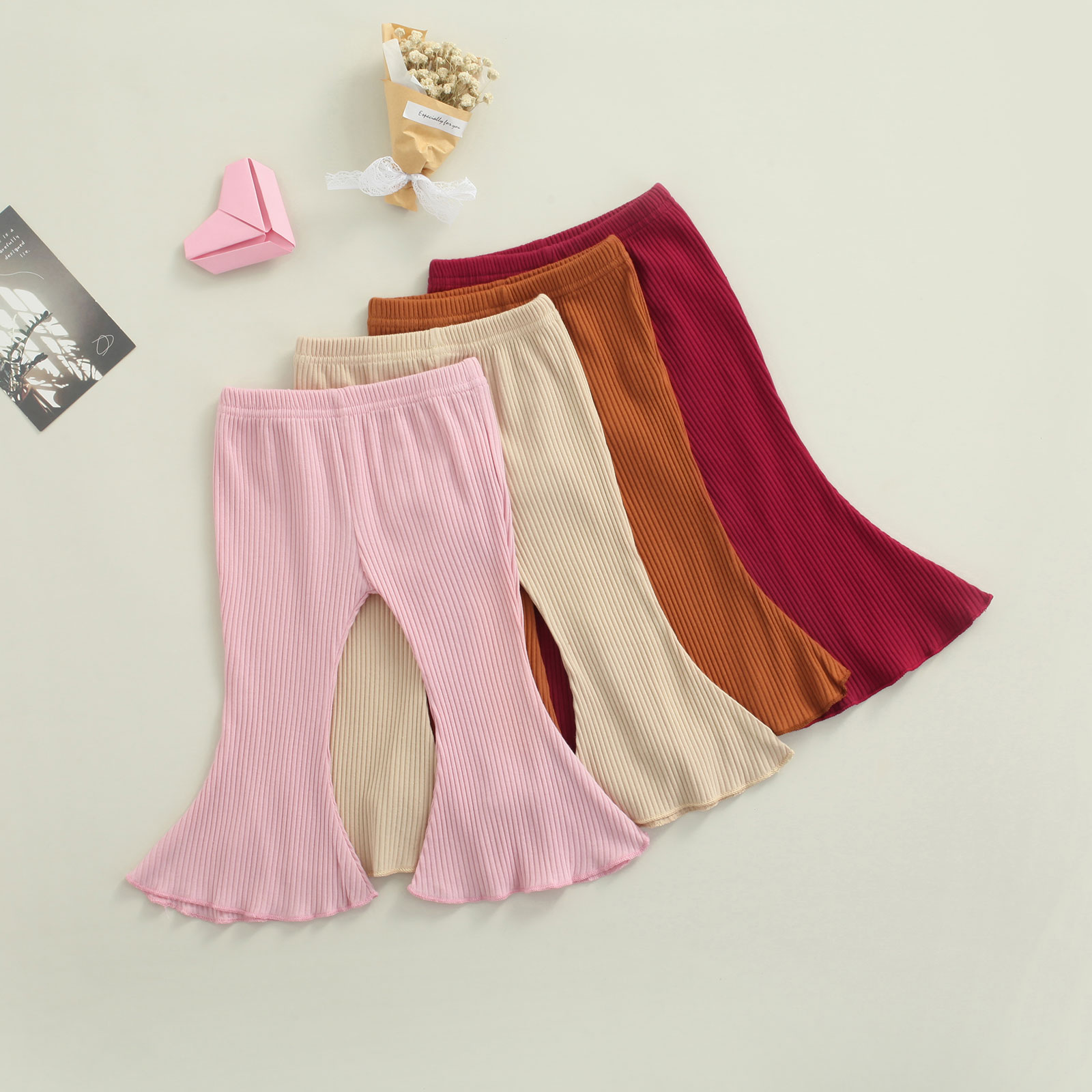 3-24m infantil bebê meninas roupas casuais calças da criança meninas cor sólida elástico cintura queimado 4 cores
