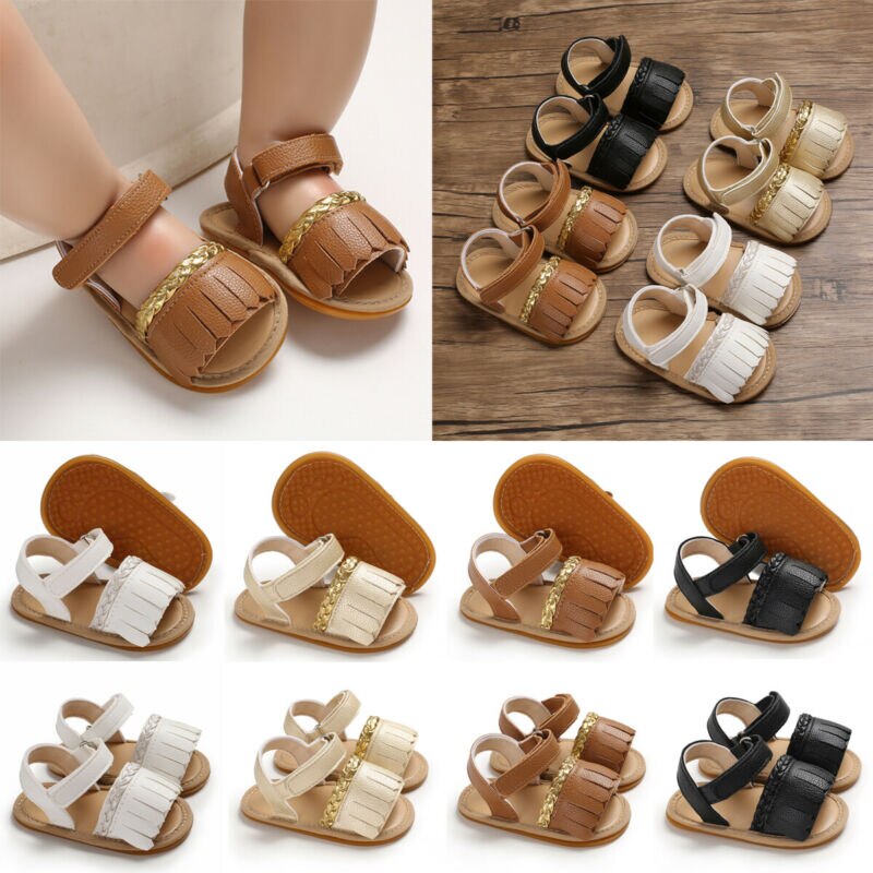 Baby Sandalen Kleinkind Baby Sommer Sandalen Feste Quaste Weiche Sohle Krippe Schuhe Neugeborenen Prewalkers