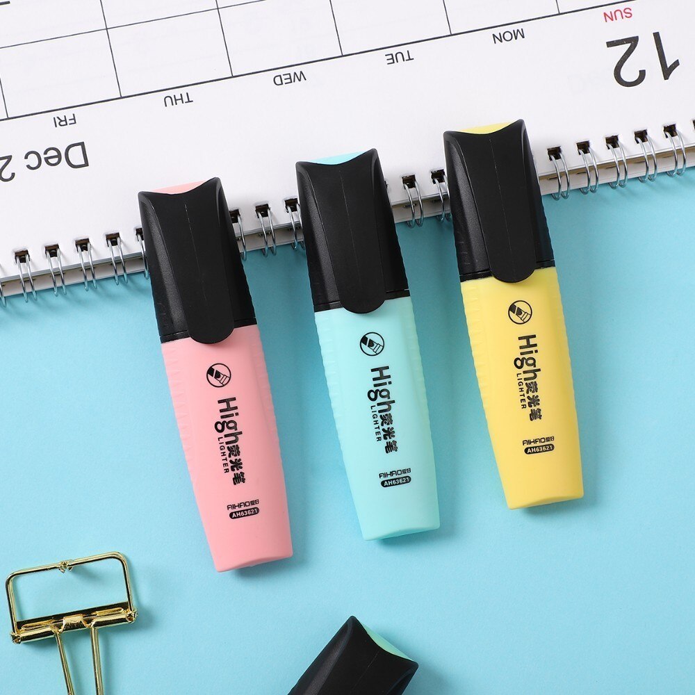 Jianwu 6 stk/sæt makron highlighter sød skrånende hoved fluorescerende pen børn graffiti markør kugle dagbog brevpapir forsyning