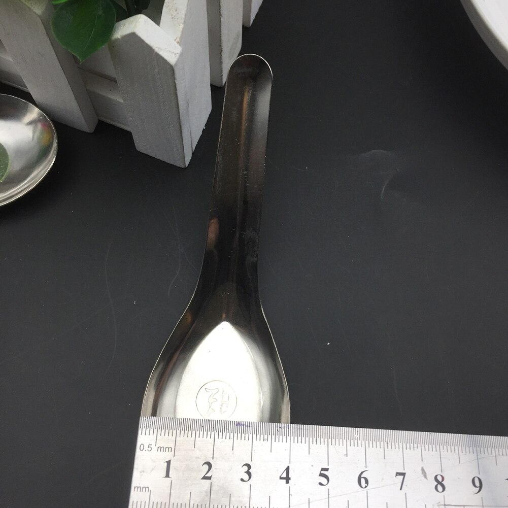 1pc rustfrit stål metal kinesiske asiatiske ris suppe skeer sølv spejl poleret bestik til hjemmet restauranter miljøvenlig ske