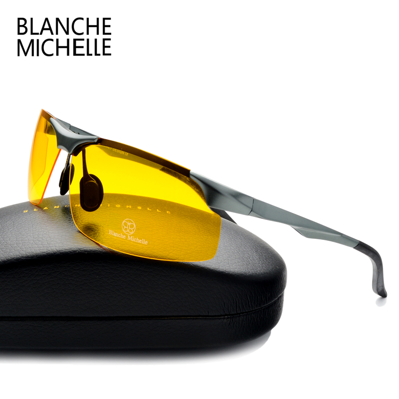 Aluminium Magnesium Mannen Zonnebril Gepolariseerde Sport Driving Night Vision Goggles Sunglass Vissen UV400 Randloze Zonnebril sunglasses men sun glasses man sunglass