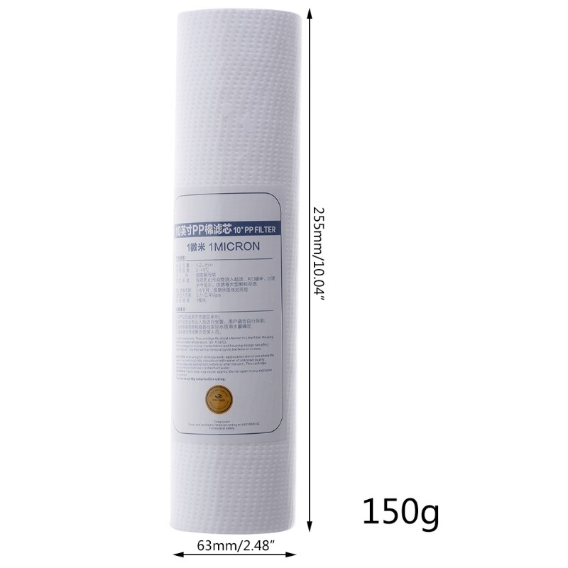 10\" Water Purifier PP Filter Cartridge 1 Micron Strainer Sediment Replacement