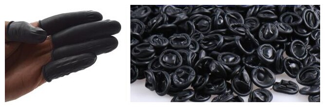 100 stk/sett latex gummi finger barnesenger sett fingertuppene beskyttelseshansker for klokketelefon reparasjon tatovering skjønnhet hagehansker: C