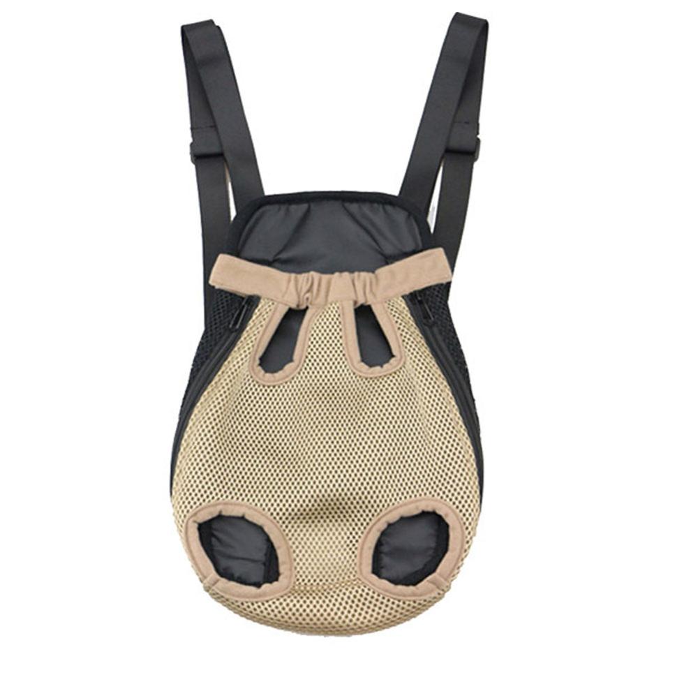 Pets Carrier Dog Front Chest Backpack Five Holes Backpack Dog Outdoor Carrier Tote Bag Sling Holder Mesh For Cat Puppy Dog: IY0179C / XL