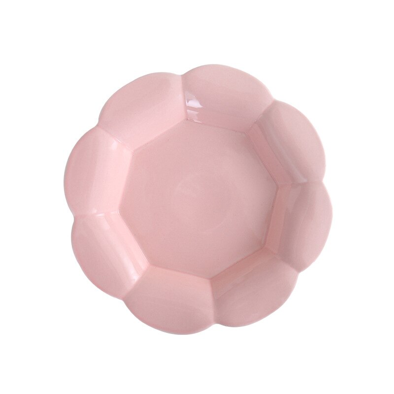 Platos de postre con forma de flor de cerámica mate, accesorios creativos para fotos, plato de fruta para pastel, plato de desayuno, vajilla de cocina, 1Pce