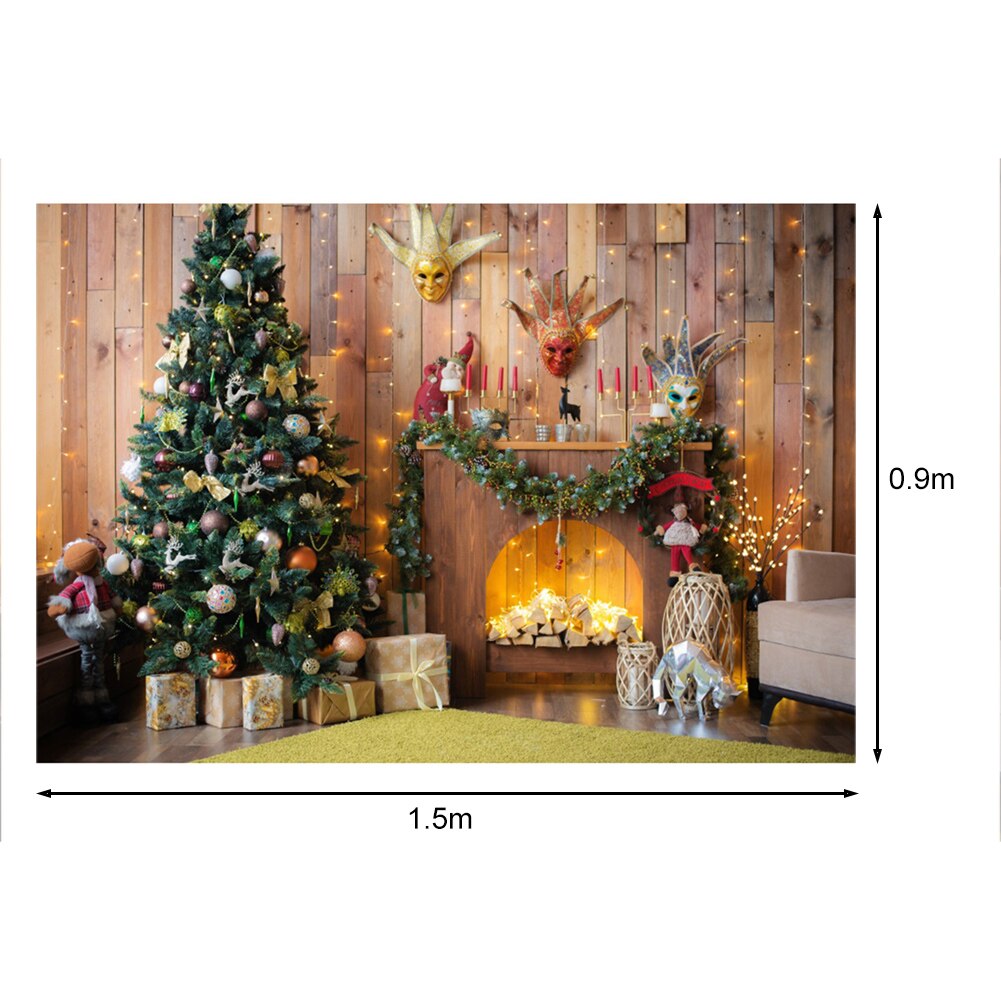 Christmas Backdrop Photography Star Lantern Tree Bulb Light Wood Floor Carpet Baby Party Photo Background Photocall Photo Studio