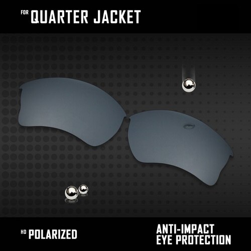 Oowlit-lenzen vervangen voor oakley quarter jacket  oo9200 zonnebril gepolariseerd - meerdere kleuren: Zwart chroom