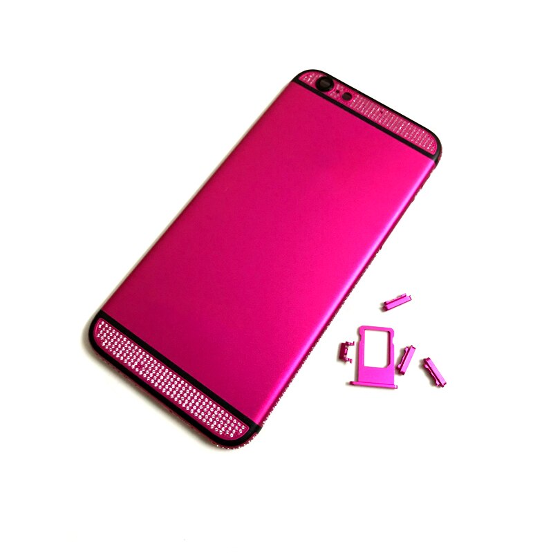 100% testowane gwarancji obudowa dla iphone 6 tylna pokrywa podwozia bliski rama baterii drzwi kolorowe z karty tacy i przyciski