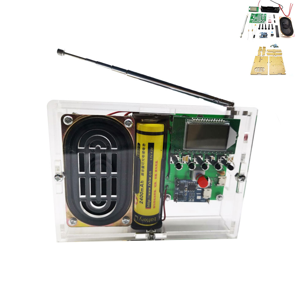 Kit electrónico DIY, módulo receptor de Radio FM, 76-108MHz, Kit de altavoz de Radio DIY, modificación de frecuencia, pantalla LCD, práctica de soldadura
