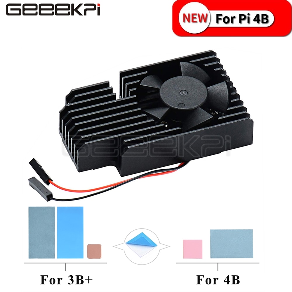 GeeekPi Original CNC Extreme Cooling Fan Heatsink Kit For Raspberry Pi 4B / 3B+ / 3B Plus / 3 B