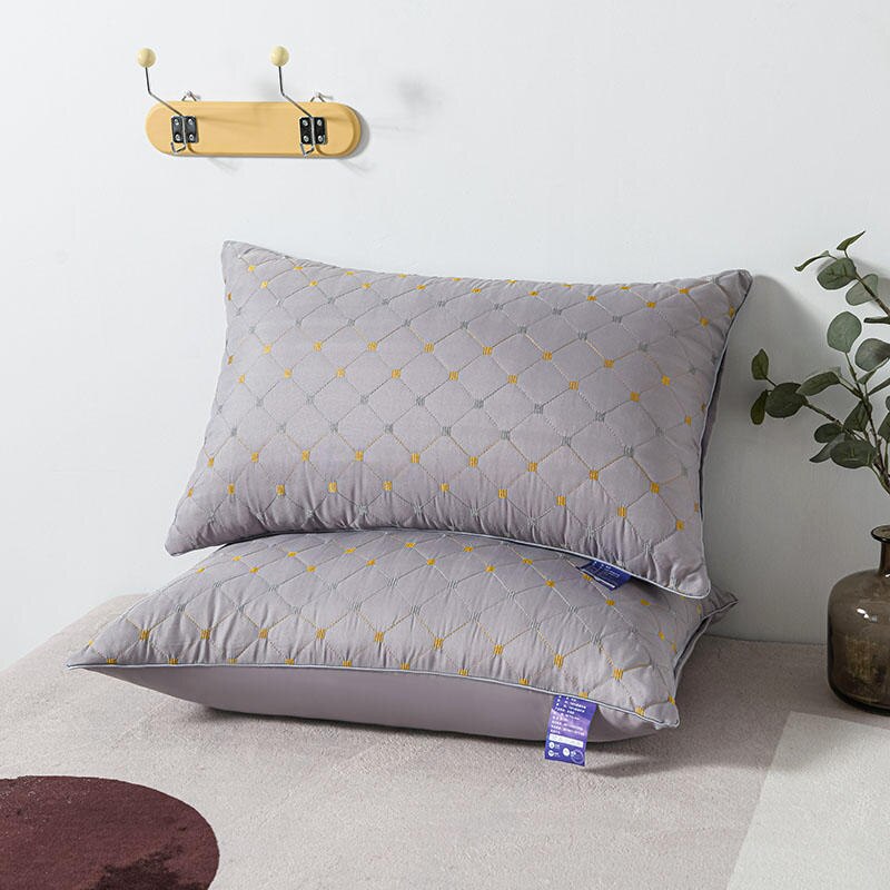 Oreiller de couchage pour Couple, confortable, pour chambre à coucher, literie, taille Queen, pour dos latéral, ventre, oreillers de luxe, moelleux, hôtel: GRIS FONCÉ / 48x74cm-2 pieces