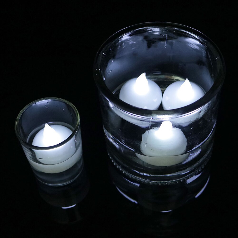 Nuevas velas flotantes parpadeantes, luces de té impermeables Led amarillas cálidas, luces flotantes para piscina, decoraciones para piscinas de boda TE