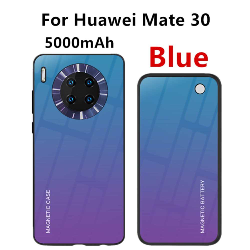 5000mAh Drahtlose Aufladen Akku fallen Für Huawei Kamerad 30 Profi Sicherung Magnetische Batterie Energie Bank Ladegerät fallen Für Huawei Kamerad 30: Blau Pro Kamerad 30