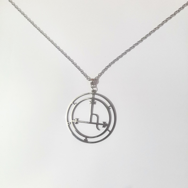 Double Lilith necklace/Witch jewelry/Gothic jewelry/Lilith mark/Lucifer/Leviathan mark: E / 18 inches