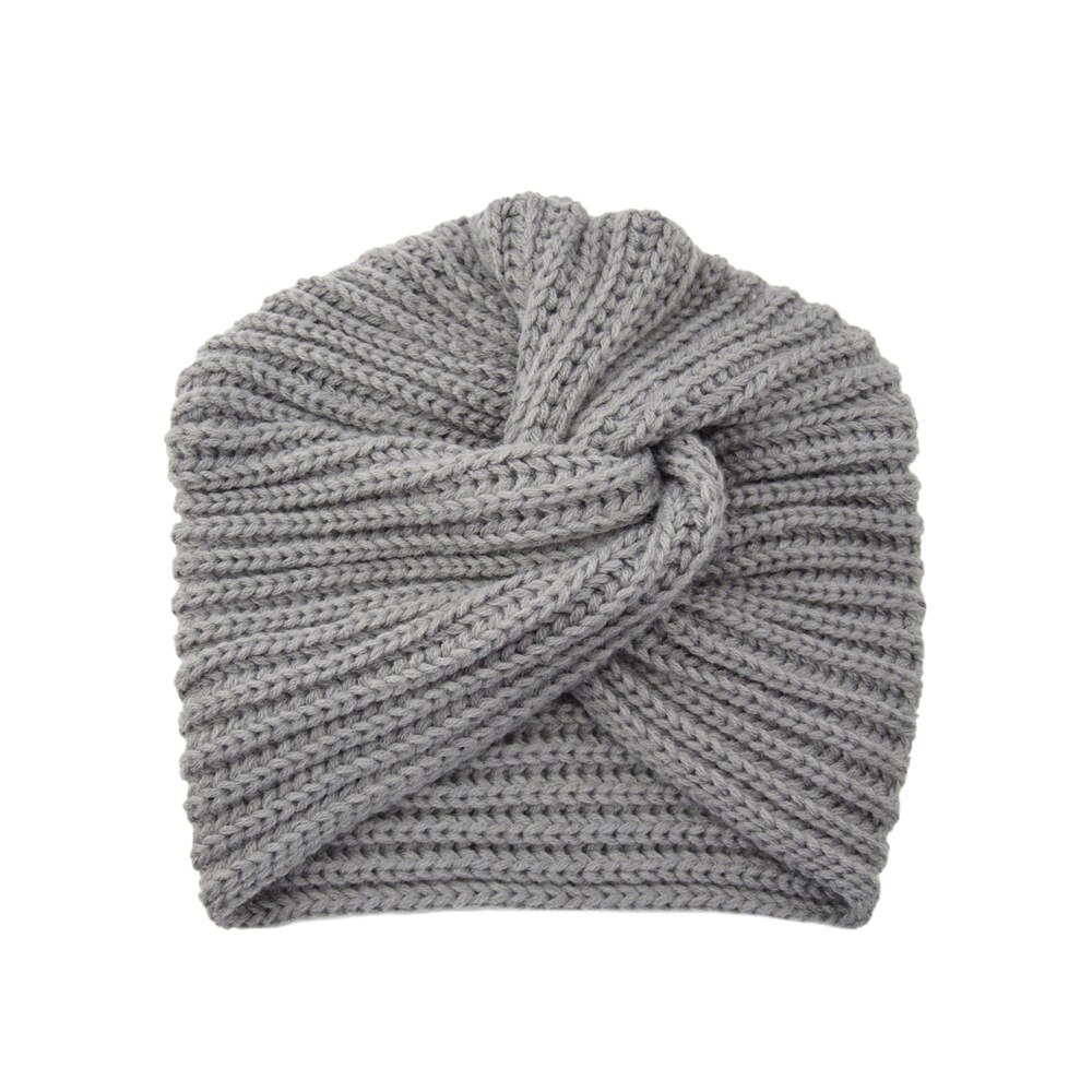 noeud Bandanas Turban automne hiver tricot Turban casquette solide Center croix femmes cheveux écharpes: 3