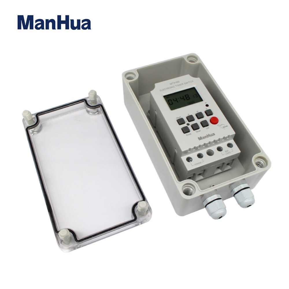 ManHua l 220V 30A Rain-Proof Timer Digita MT316SE with Waterproof Box For Outdoor Hunter Our Feeder Digital Timer Switch