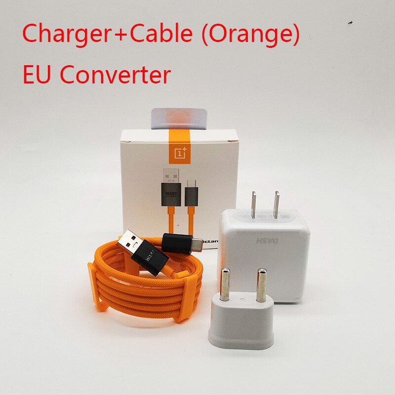 Original Oneplus 7 6T 6 cargador Dash Cable de cargador 5V 4A tipo-C sincronización de datos de carga rápida Cable para OnePlus 3T 5 5T 6 uno más 6: EU Charger Cable Or