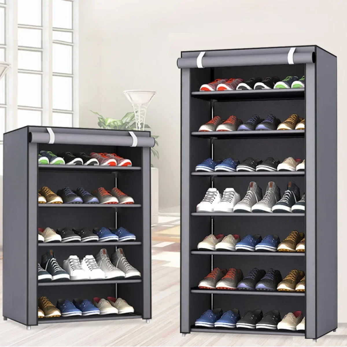 Staubdicht Schuh Lagerung Gestell Organizer Mehrschichtige Vlies Schuhe Lagerung Schrank Hause Flur platzsparende Schränke Schuh Regal