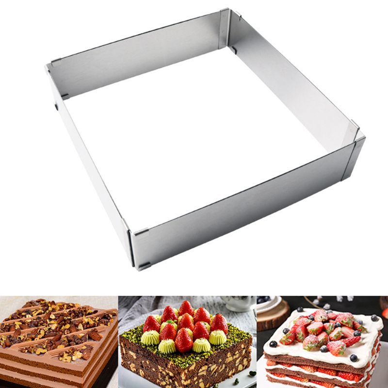 15-28cm adjustable square rectangular baking frame made of stainless steel - rectangular baking