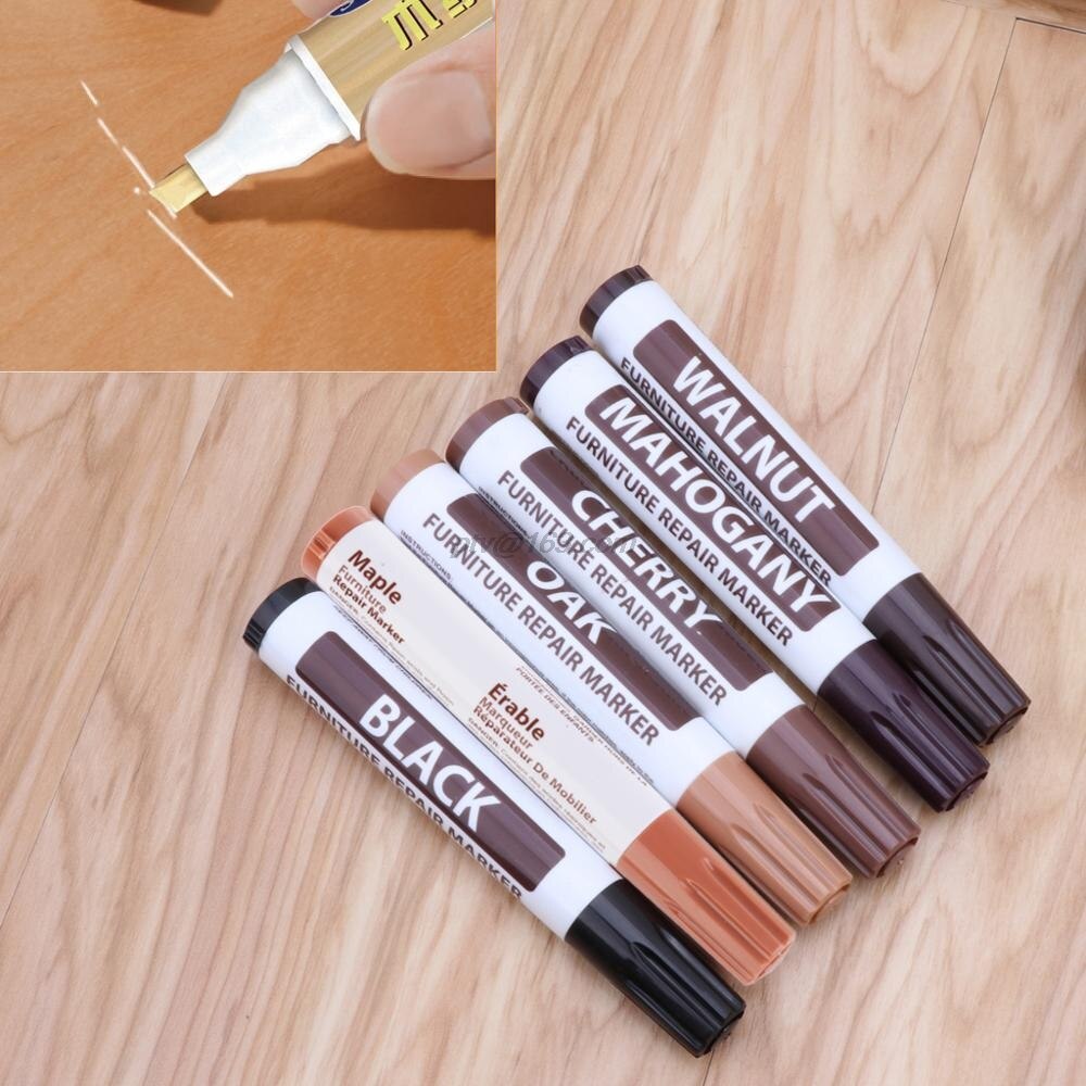 Møbler reparation træ kabinet gulv touch up markører ridser fyldstof remover