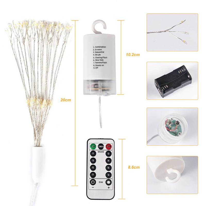 1pc Newest High Qulity Dandelion Firework Shaped Decorative Lamp With Remote Control Battery Box Version For Xmas