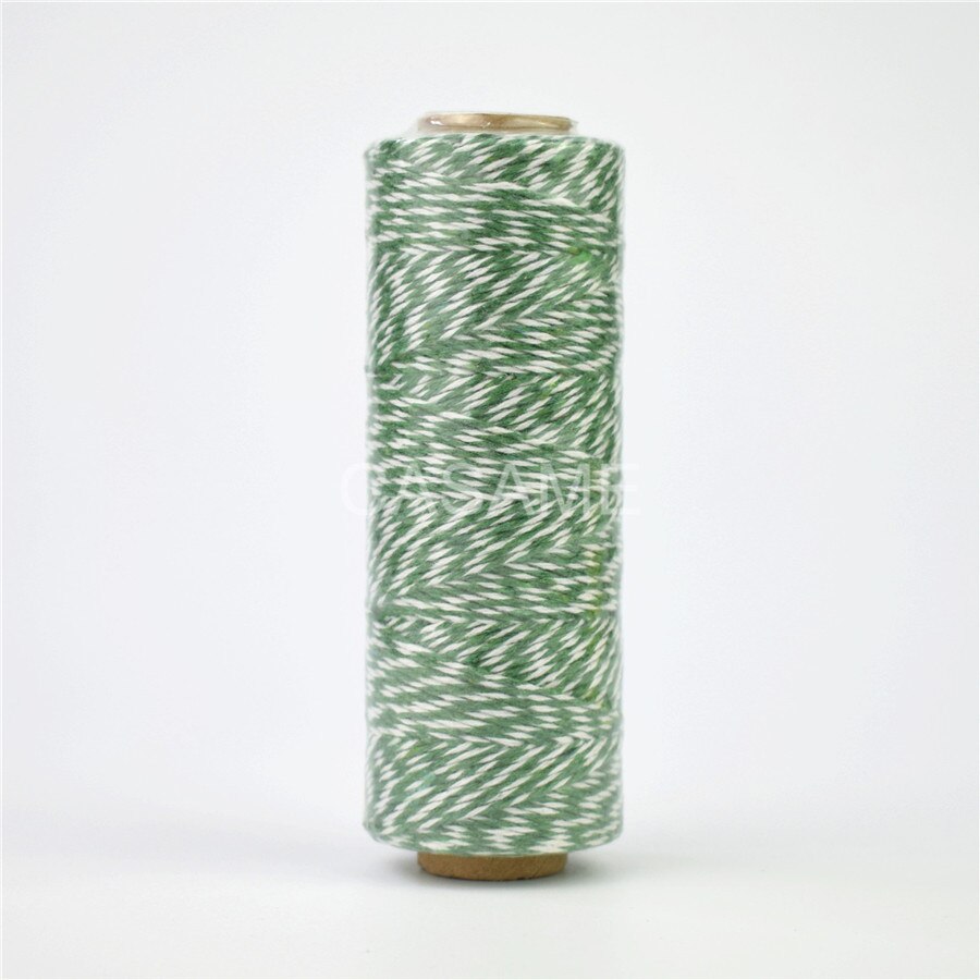 100% natural cotton rope 4ply (100Yards) 1pcs thin Bakers twine color baker twine silver gold red pink cotton string color: dark green