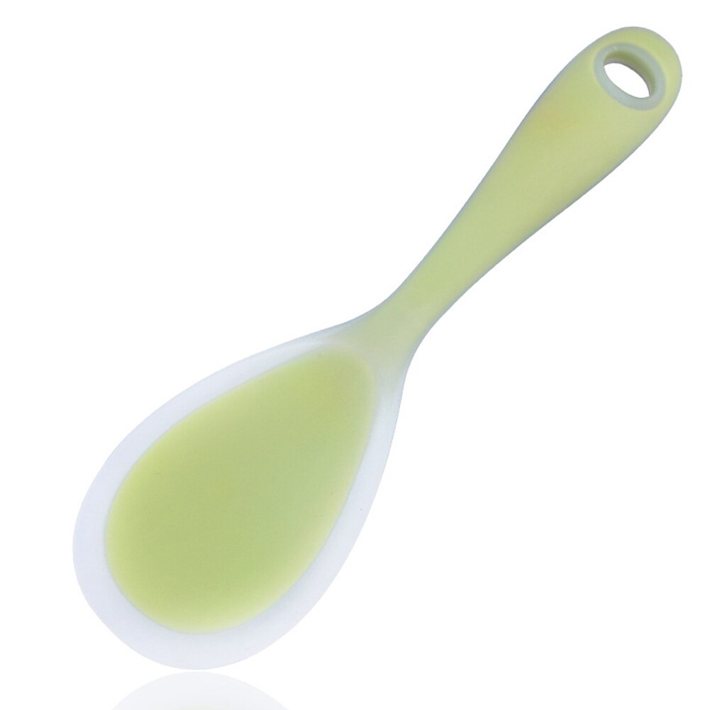 1pc Cooking Supplies Kitchen Tool Silicone Paddle Non-stick Rice Server Soft Heat Resistant Rice Spoon Spatula Sushi Rice: Green