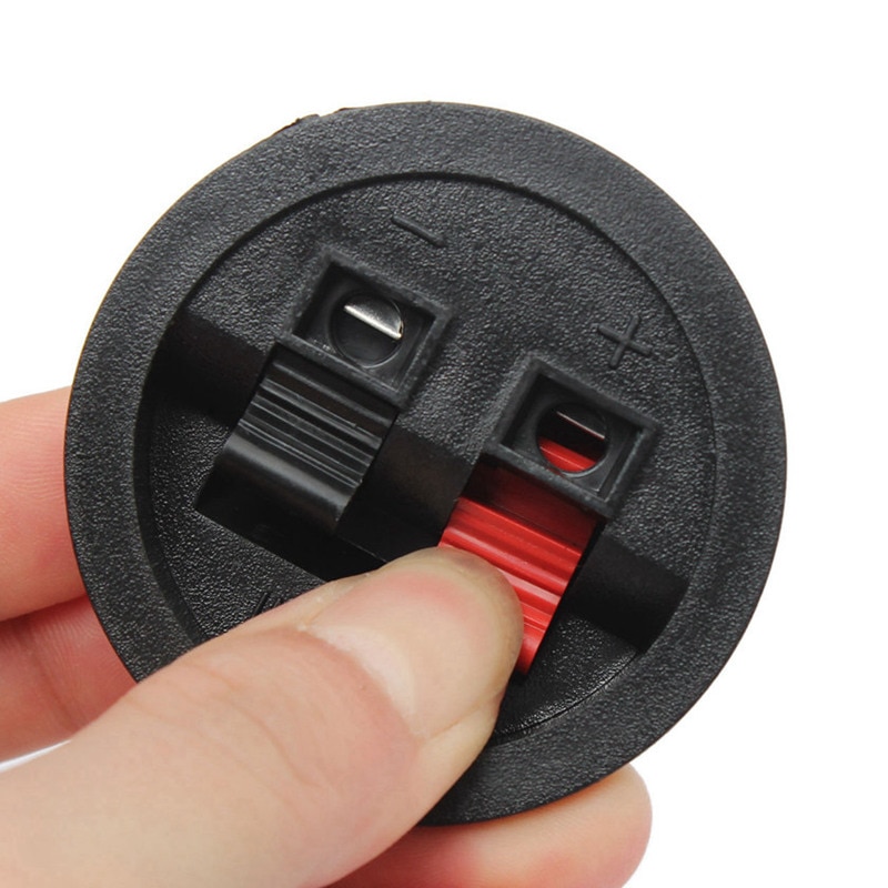 Leory 2 pcs alto-falante placa terminal redonda 2 vias primavera clipe de ligação pós terminal copo