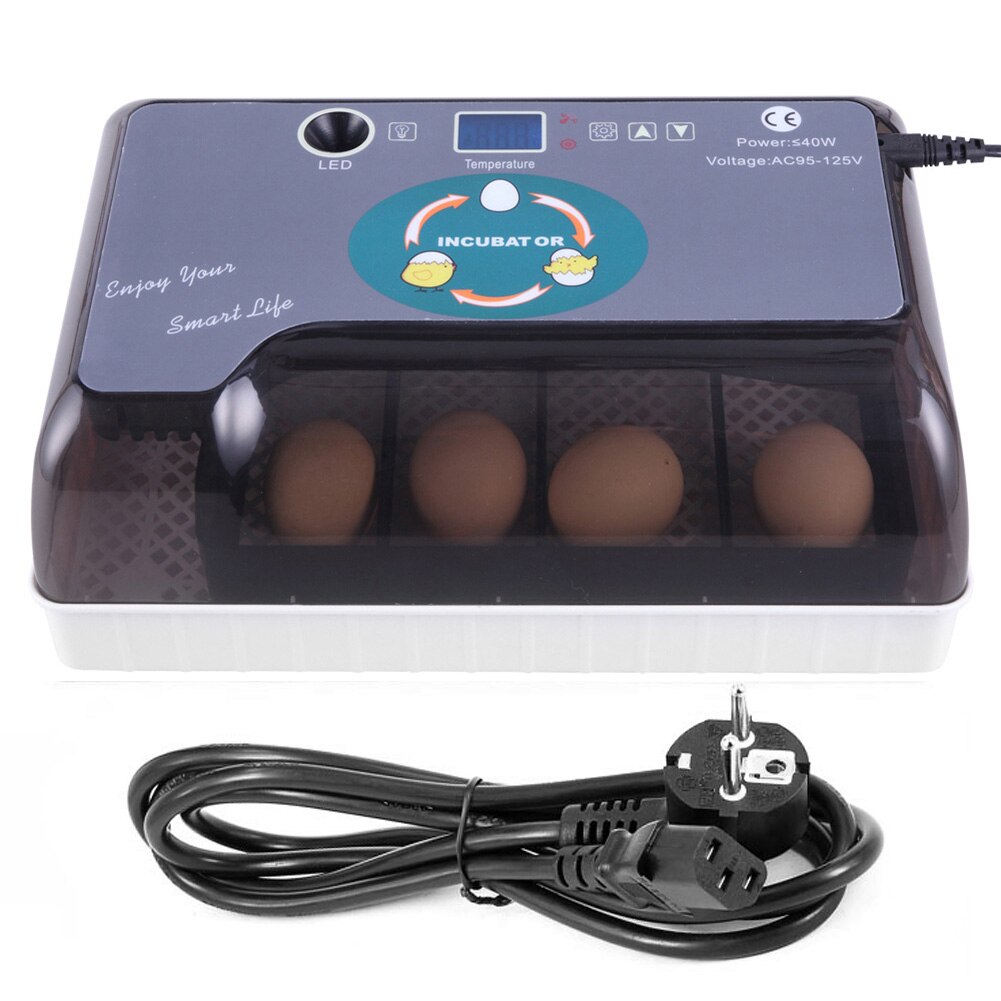 12 Eggs Incubator Chicken Bird Brooder Machine Automatic Farm Hatchery Poultry for Household Chicken Eggs Supplies: EU plug