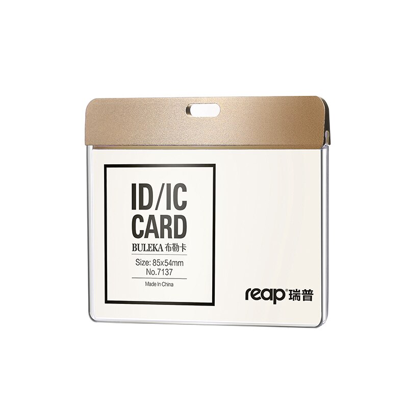 Soporte de placa con nombre de aluminio Reap 7136 con tarjeta de identificación o de autobús con cordón: 7136 Gold