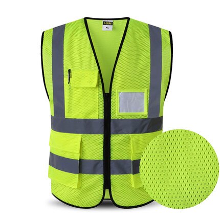 Reflekterande kläder säkerhetsväst kropp säker skyddsanordning trafikanläggningar löpning cykling motorcykel sportkläder väst: Gul / L-bröst 116cm
